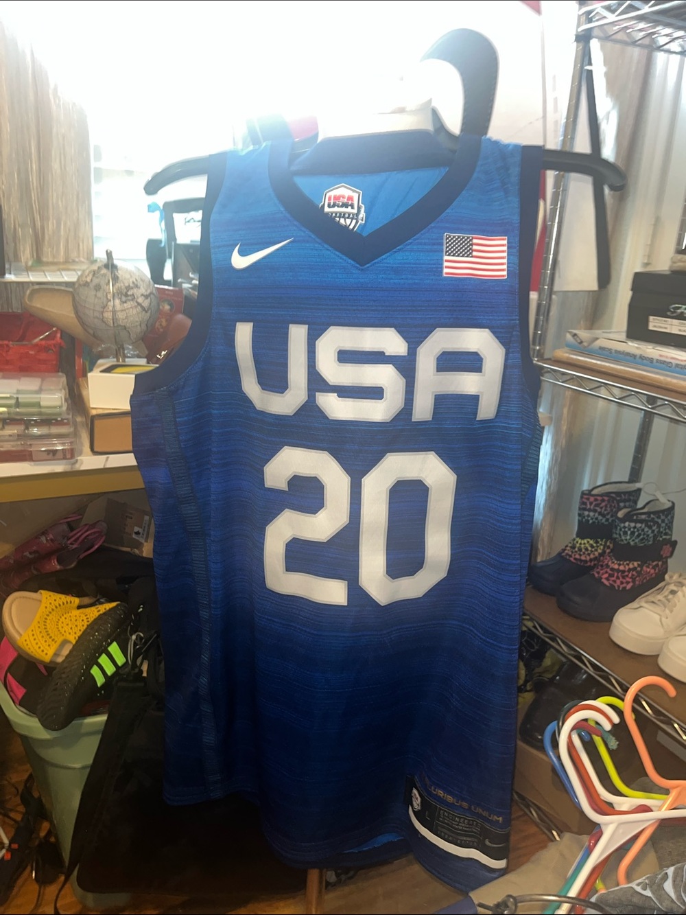 Nike Blue USA #20 Basketball Jersey